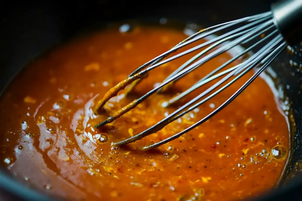 Mixing Buffalo Chicken Marinade