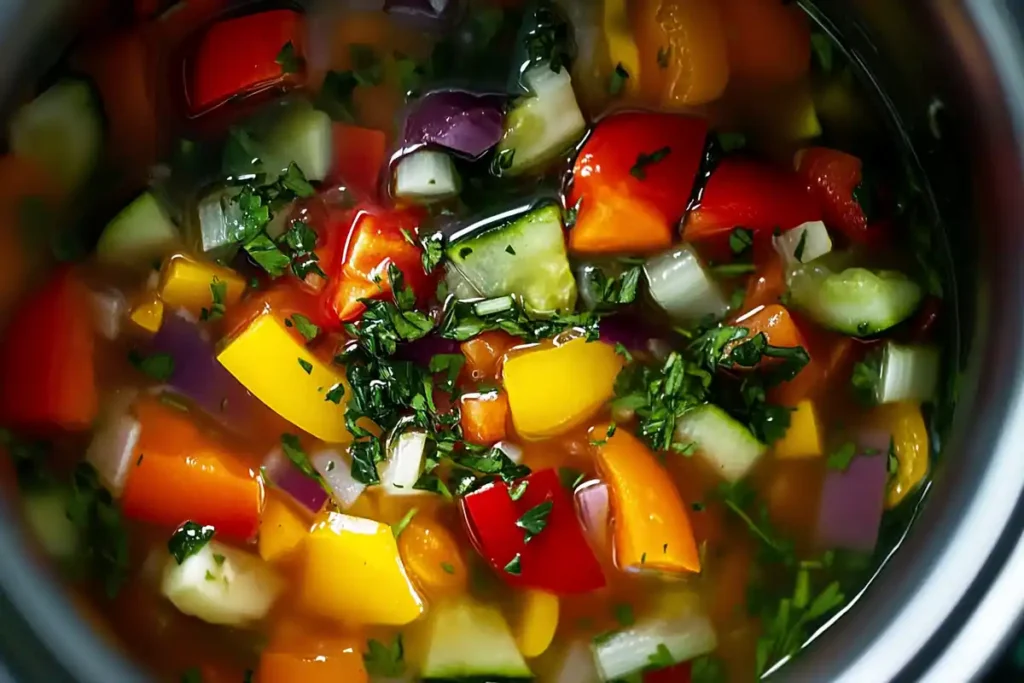 Close up of a delicious bowl of soup with various ingredients, highlighting the secret ingredient in soup