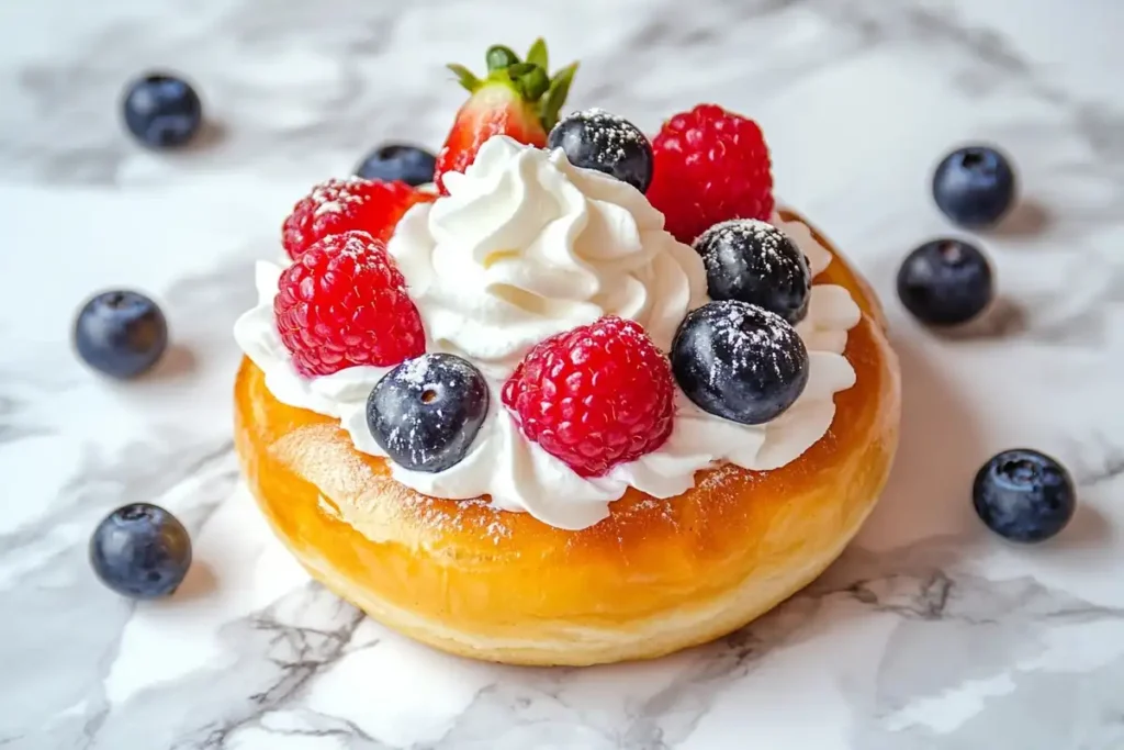 French Toast Bagel with Berries and Cream