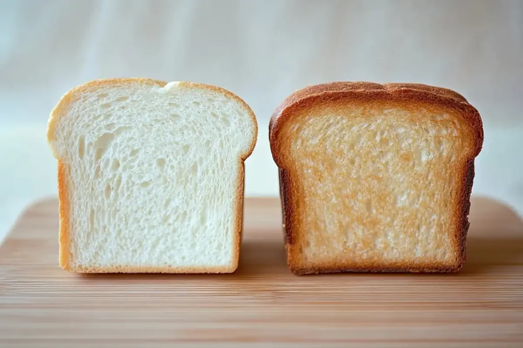 Thin bread slice vs thick bread slice.