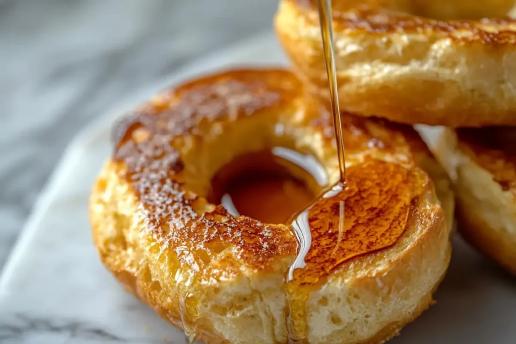 French Toast Bagel with Maple Syrup