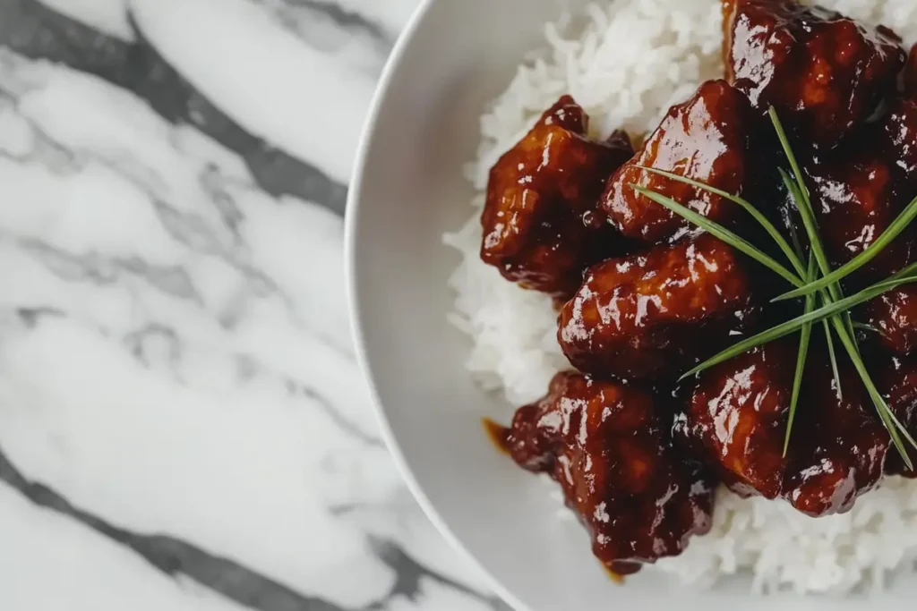 Mongolian beef with a flavorful sauce.